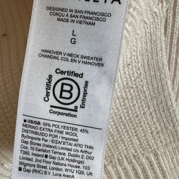 Athleta Hanover Extra Fine Merino Wool Blend Neutral Sweater Size Large - Picture 13 of 15